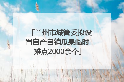 兰州市城管委拟设置自产自销瓜果临时摊点2000余个