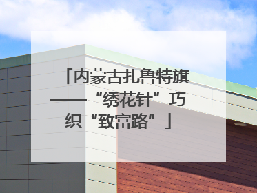 内蒙古扎鲁特旗——“绣花针”巧织“致富路”