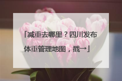 减重去哪里？四川发布体重管理地图，戳→