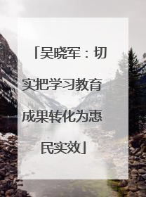 吴晓军：切实把学习教育成果转化为惠民实效