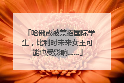 哈佛或被禁招国际学生，比利时未来女王可能也受影响……