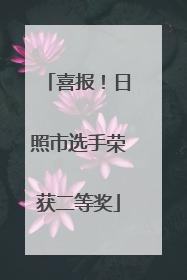喜报！日照市选手荣获二等奖