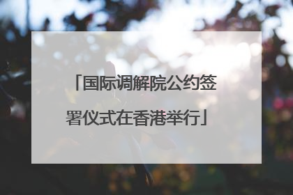 国际调解院公约签署仪式在香港举行