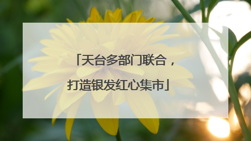 天台多部门联合，打造银发红心集市