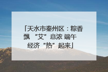 天水市秦州区：粽香飘 “艾”意浓 端午经济“热”起来