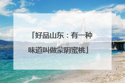 好品山东：有一种味道叫做蒙阴蜜桃