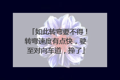 如此转弯要不得！转弯速度有点快，驶至对向车道，撞了
