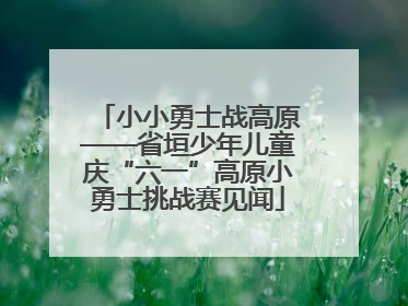 小小勇士战高原——省垣少年儿童庆“六一”高原小勇士挑战赛见闻