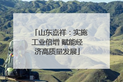 山东嘉祥：实施工业倍增 赋能经济高质量发展