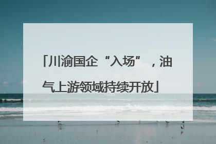 川渝国企“入场”，油气上游领域持续开放