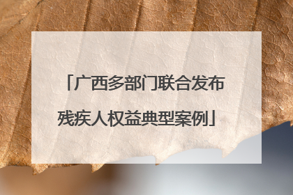 广西多部门联合发布残疾人权益典型案例