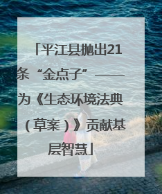 平江县抛出21条“金点子”——为《生态环境法典（草案）》贡献基层智慧