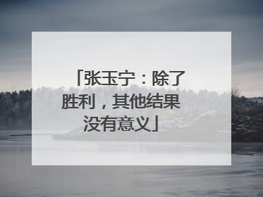 张玉宁：除了胜利，其他结果没有意义