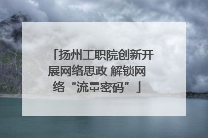 扬州工职院创新开展网络思政 解锁网络“流量密码”