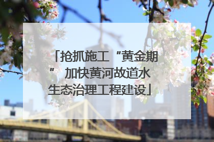 抢抓施工“黄金期” 加快黄河故道水生态治理工程建设