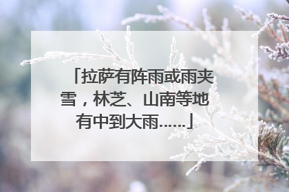 拉萨有阵雨或雨夹雪，林芝、山南等地有中到大雨……