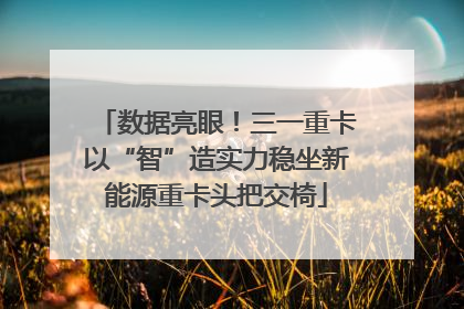 数据亮眼！三一重卡以“智”造实力稳坐新能源重卡头把交椅