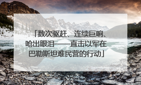 数次驱赶、连续巨响、呛出眼泪——直击以军在巴勒斯坦难民营的行动