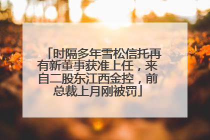 时隔多年雪松信托再有新董事获准上任，来自二股东江西金控，前总裁上月刚被罚