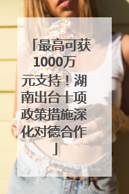 最高可获1000万元支持！湖南出台十项政策措施深化对德合作