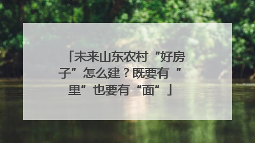 未来山东农村“好房子”怎么建？既要有“里”也要有“面”