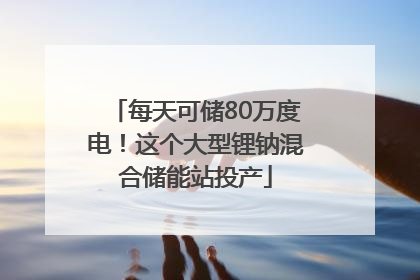每天可储80万度电！这个大型锂钠混合储能站投产