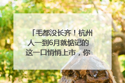 毛都没长齐！杭州人一到6月就惦记的这一口悄悄上市，你打算尝鲜吗？