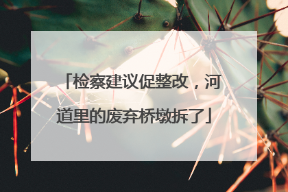 检察建议促整改，河道里的废弃桥墩拆了