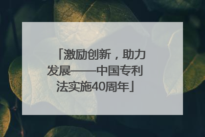 激励创新，助力发展——中国专利法实施40周年