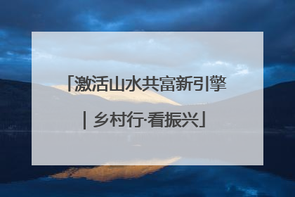 激活山水共富新引擎｜乡村行·看振兴
