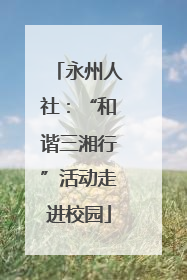 永州人社：“和谐三湘行”活动走进校园