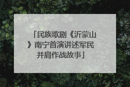 民族歌剧《沂蒙山》南宁首演讲述军民并肩作战故事