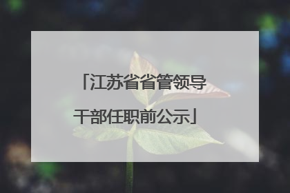 江苏省省管领导干部任职前公示