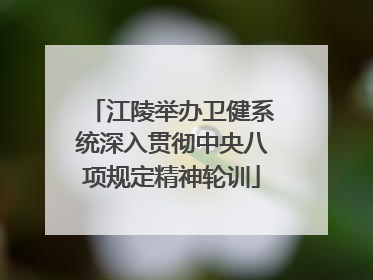 江陵举办卫健系统深入贯彻中央八项规定精神轮训