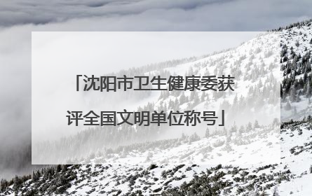 沈阳市卫生健康委获评全国文明单位称号
