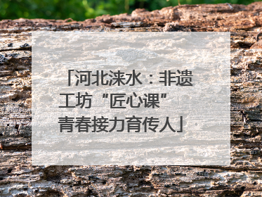 河北涞水：非遗工坊“匠心课” 青春接力育传人