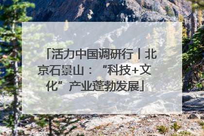 活力中国调研行丨北京石景山：“科技+文化”产业蓬勃发展