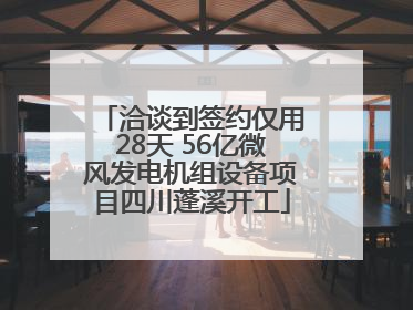 洽谈到签约仅用28天 56亿微风发电机组设备项目四川蓬溪开工