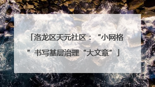洛龙区天元社区：“小网格”书写基层治理“大文章”
