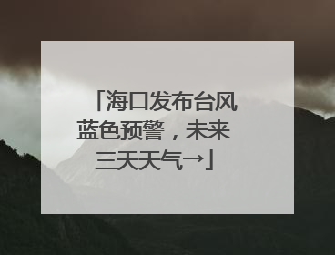 海口发布台风蓝色预警，未来三天天气→