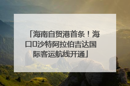 海南自贸港首条！海口⇌沙特阿拉伯吉达国际客运航线开通