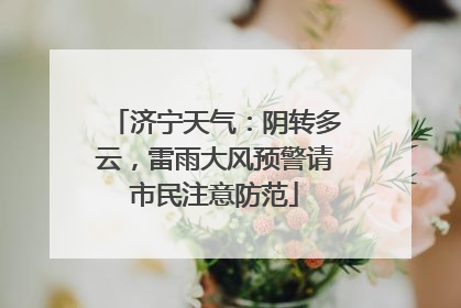 济宁天气：阴转多云，雷雨大风预警请市民注意防范