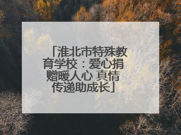 淮北市特殊教育学校：爱心捐赠暖人心 真情传递助成长