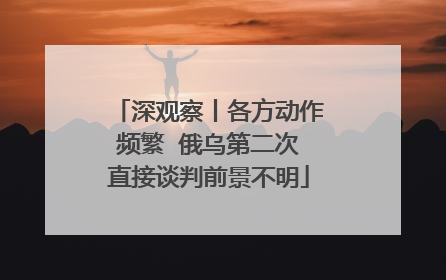 深观察丨各方动作频繁  俄乌第二次直接谈判前景不明