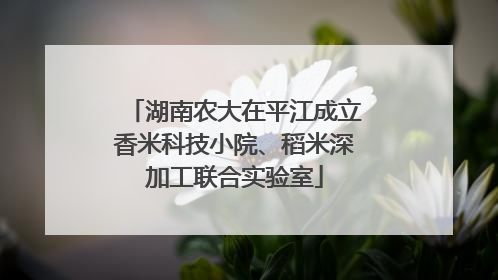 湖南农大在平江成立香米科技小院、稻米深加工联合实验室