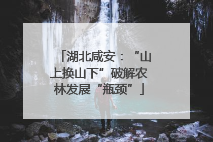 湖北咸安：“山上换山下”破解农林发展“瓶颈”
