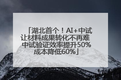 湖北首个！AI+中试让材料成果转化不再难 中试验证效率提升50%成本降低60%