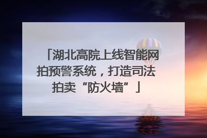 湖北高院上线智能网拍预警系统，打造司法拍卖“防火墙”