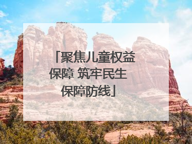 聚焦儿童权益保障 筑牢民生保障防线