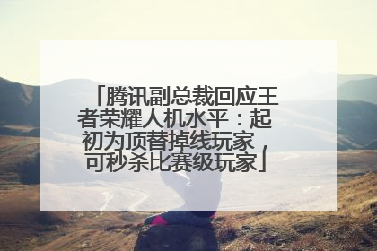 腾讯副总裁回应王者荣耀人机水平：起初为顶替掉线玩家，可秒杀比赛级玩家
